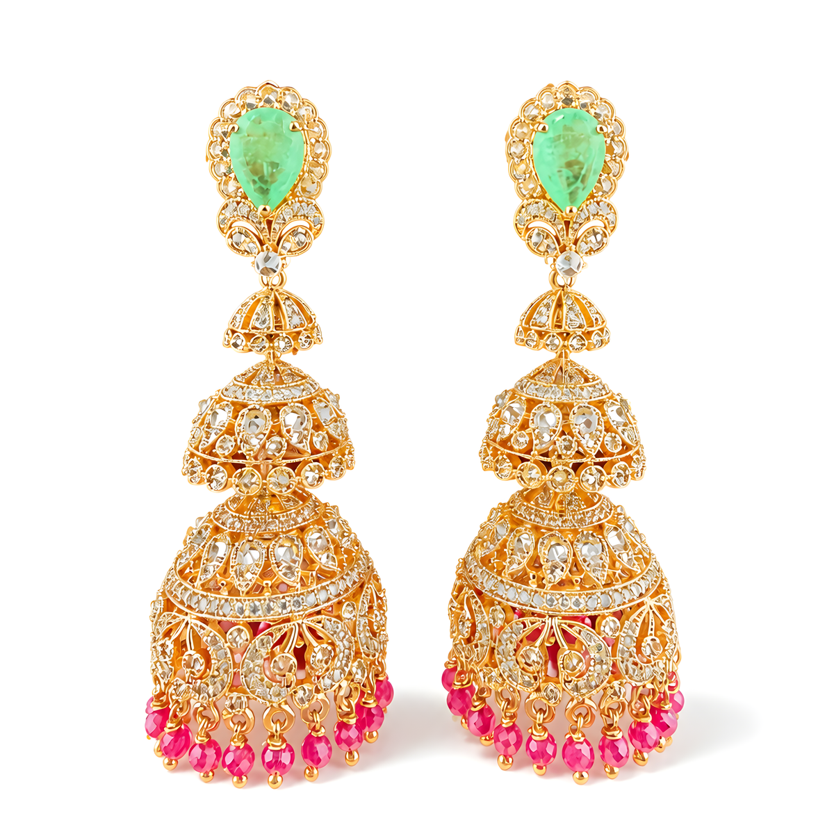 Zareen Triple-Dome Jhumkis