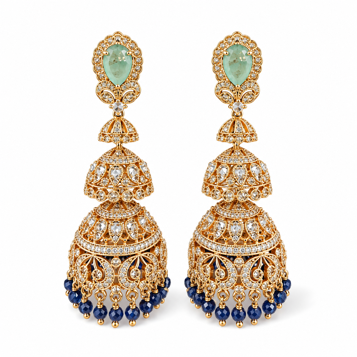 Zareen Triple-Dome Jhumkis