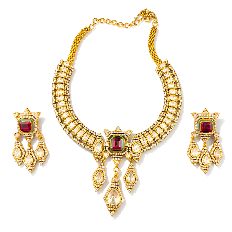Sheeba Regal Kundan Necklace Set