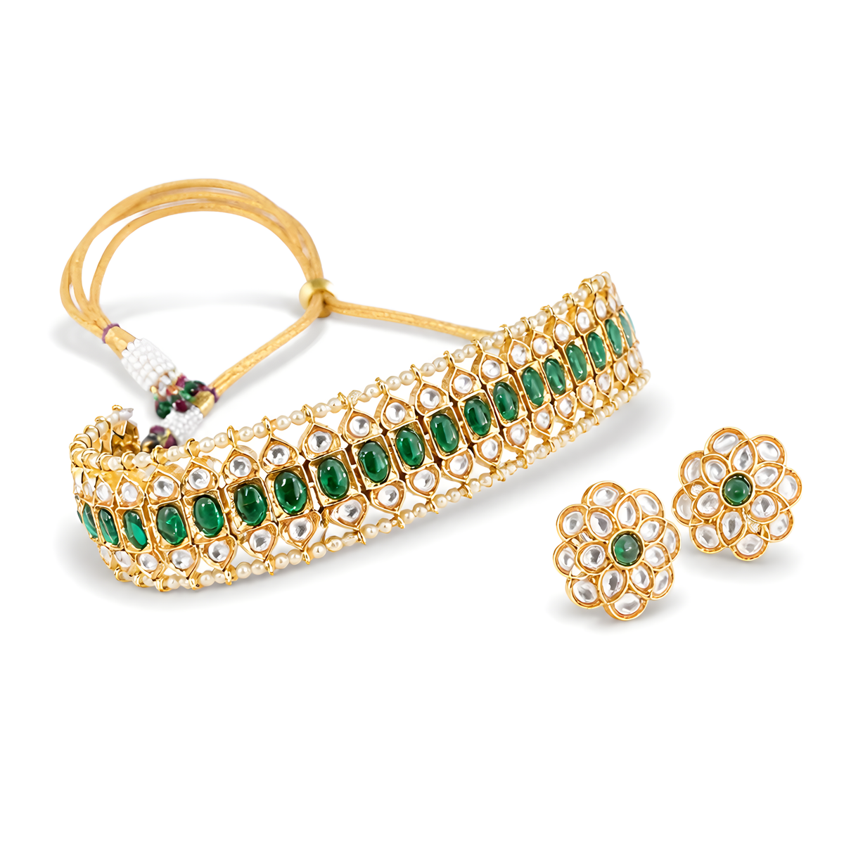 Nivara Pearl Grid Choker Set