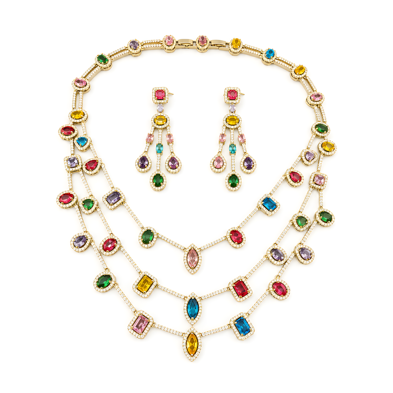 Kyra Multicolor Layered Necklace Set