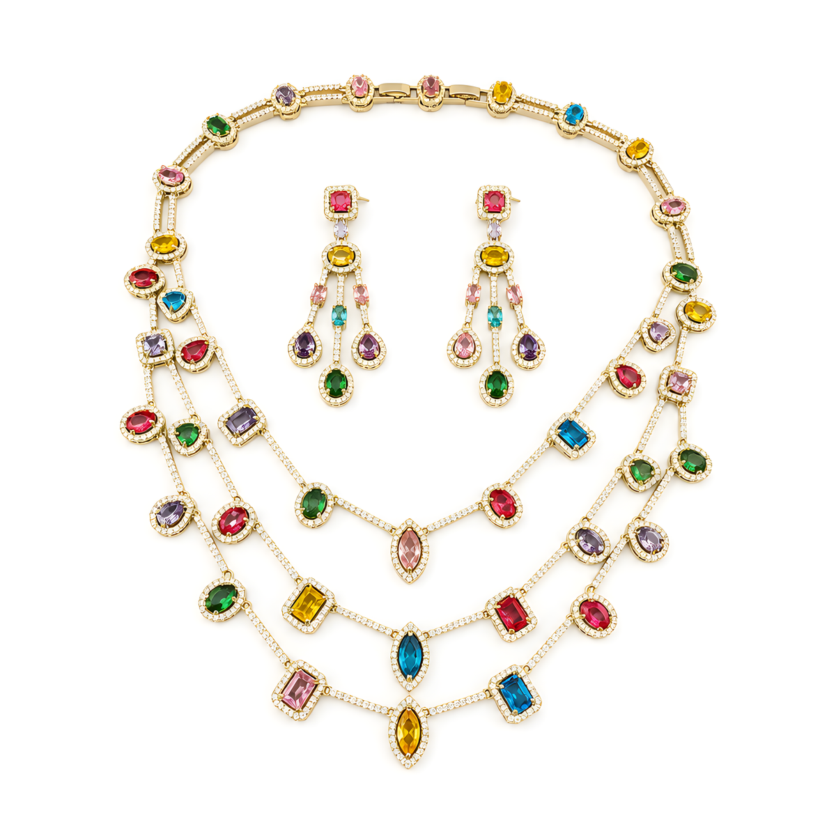 Kyra Multicolor Layered Necklace Set