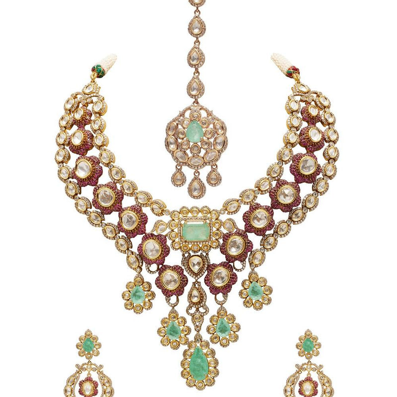 Elira Mint Ruby Regal Bridal Set
