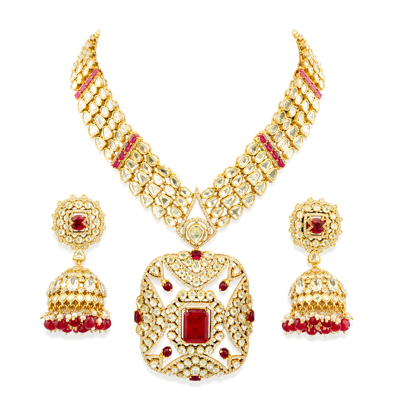 Ruhani Ruby Crest Necklace Set